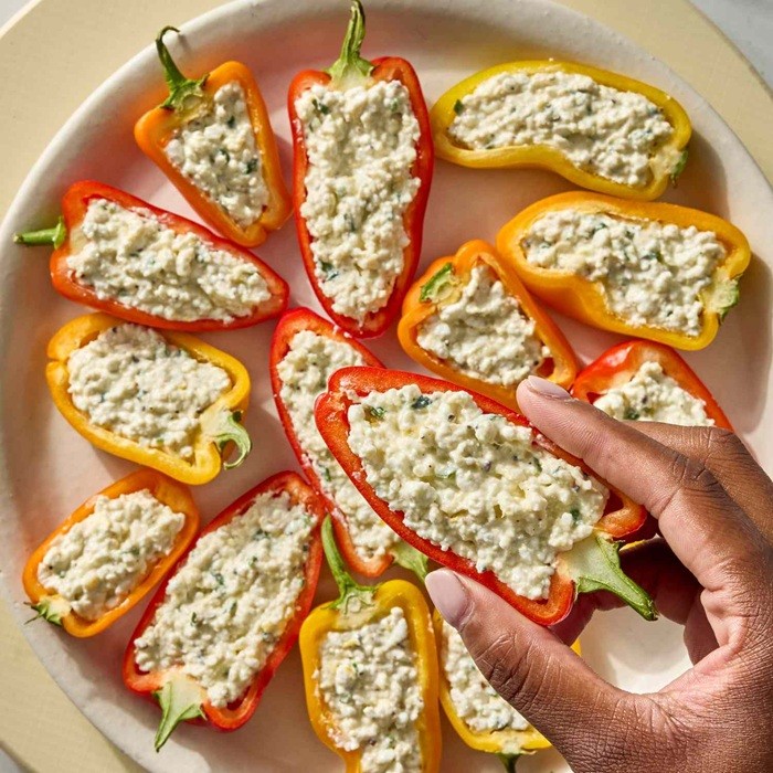 Перцы, Фаршированные Творогом и Фетой