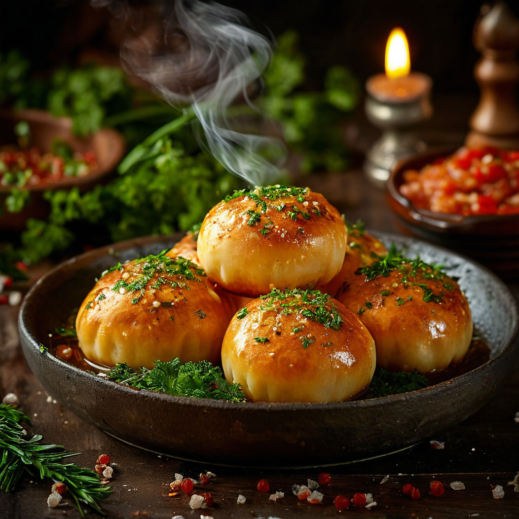 Пампушки с чесноком